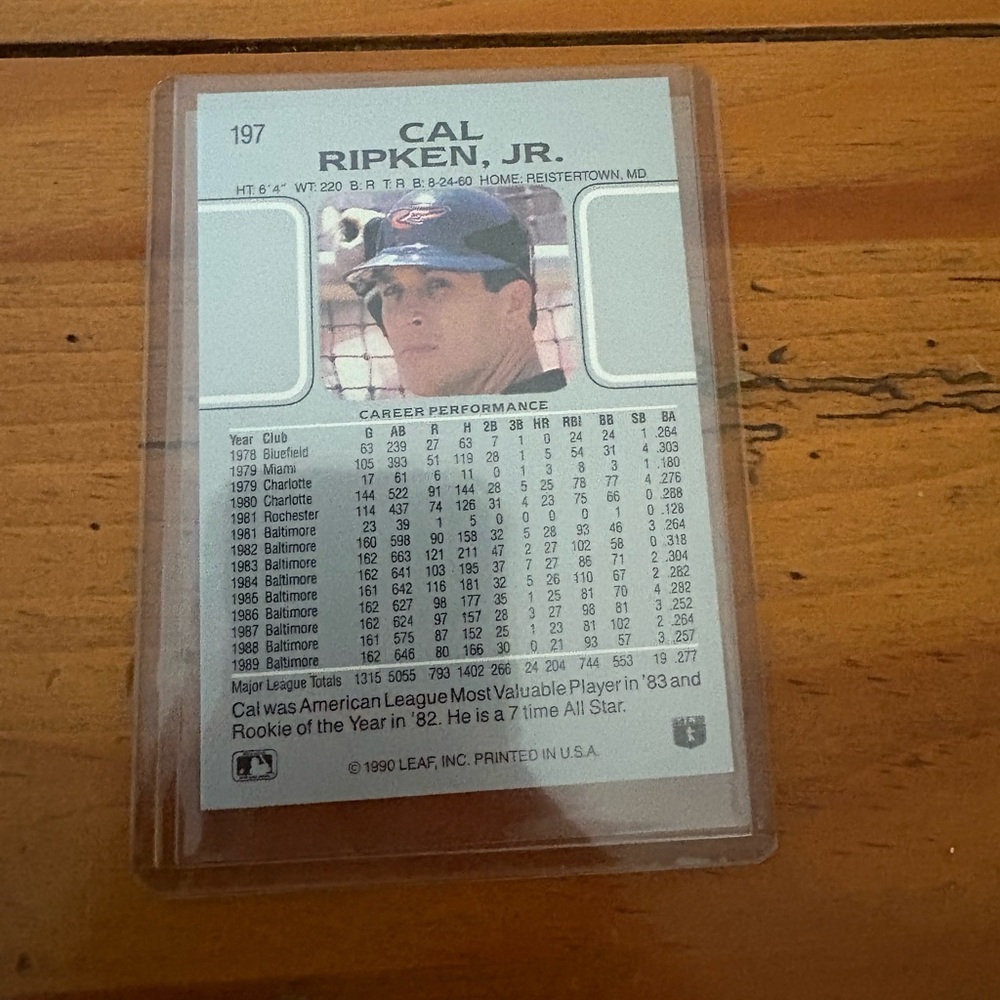 Cal Ripken Jr. Baseball Card - Picture 3 of 4